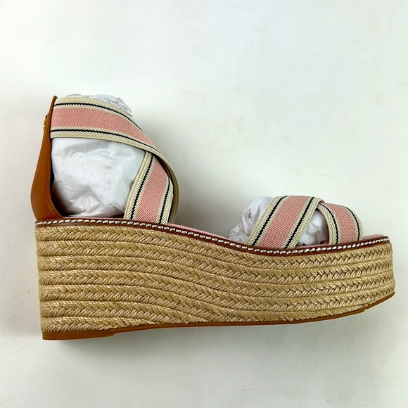 New in box TORY BURCH Frieda Espadrille blush Platform sandals - Picture 4 of 7